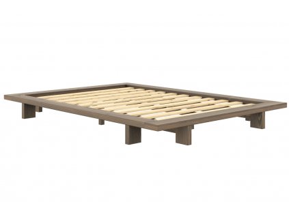 Hnědá dřevěná dvoulůžková postel Karup Design Japan 180 x 200 cm