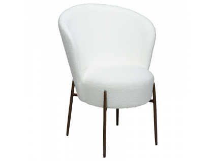 Bílá bouclé jídelní židle DAN-FORM Orbit