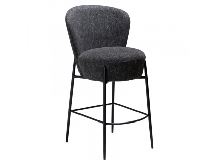 Černá bouclé barová židle DAN-FORM Orbit 68 cm