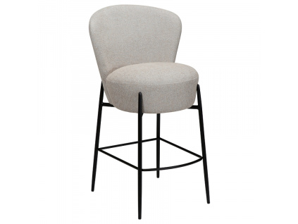 Světle šedá bouclé barová židle DAN-FORM Orbit 68 cm