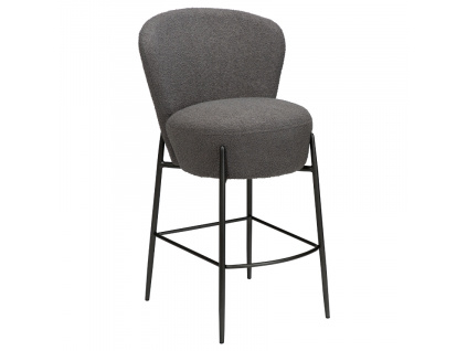 Tmavě šedá bouclé barová židle DAN-FORM Orbit 68 cm