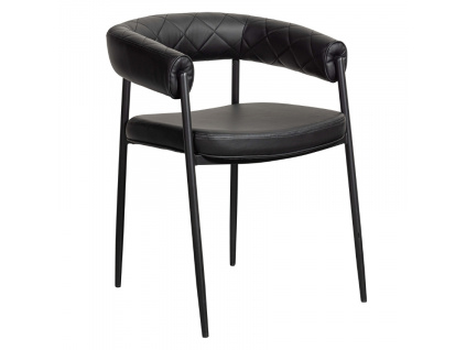 Černá koženková jídelní židle Uriel