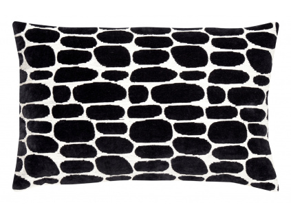 Černobílý bavlněný polštář Anete 40 x 60 cm