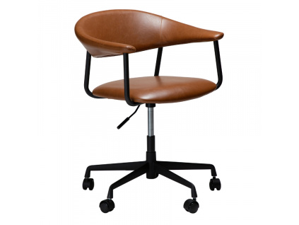 Hnědá koženková kancelářská židle DAN-FORM Rover
