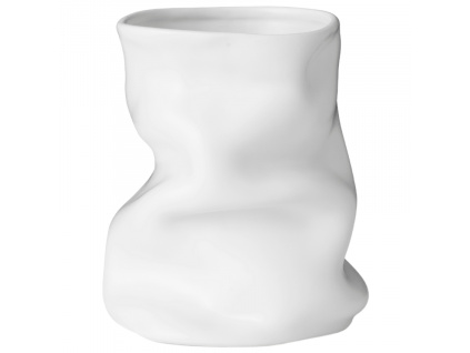 Bílá keramická váza AUDO COLLAPSE 20 cm