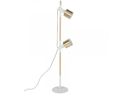 Bílo-zlatá kovová stojací lampa ZUIVER IVY 145 cm