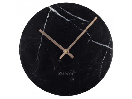 Černé mramorové nástěnné hodiny ZUIVER MARBLE TIME 25 cm