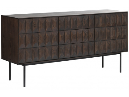 Tmavě hnědá dubová komoda Unique Furniture Latina 160 x 45 cm