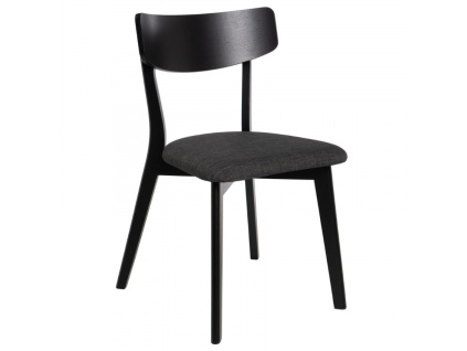 Černá dřevěná jídelní židle Somcasa Keira s černým sedákem