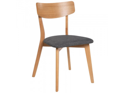 Dřevěná jídelní židle Somcasa Keira s šedým sedákem