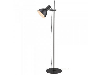 Černá kovová stojací lampa Halo Design Baltimore 132 cm