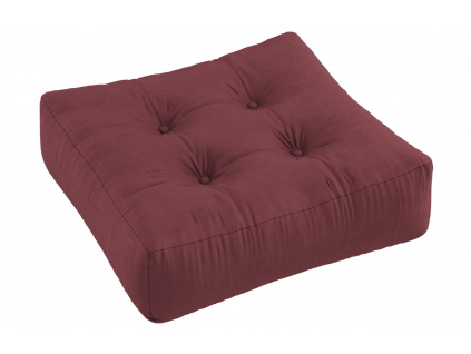 Bordově červený sedací polštář Karup Design More 70 x 70 cm