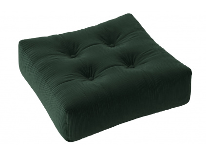 Tmavě zelený manšestrový sedací polštář Karup Design More 70 x 70 cm