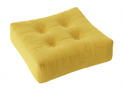 Žlutý manšestrový sedací polštář Karup Design More 70 x 70 cm