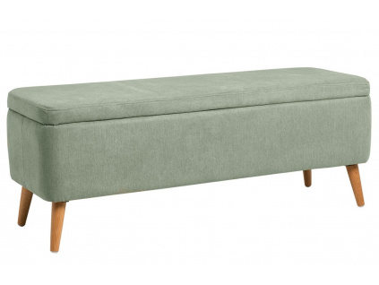 Zelená čalouněná lavice Somcasa Zurich 120 cm s úložným prostorem
