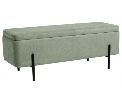 Zelená čalouněná lavice Somcasa Viena 120 cm s úložným prostorem