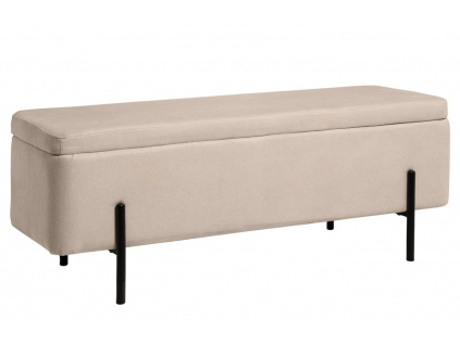 Béžová čalouněná lavice Somcasa Viena 120 cm s úložným prostorem