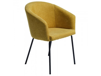 Hořčicově žlutá čalouněná jídelní židle Unique Furniture Easton