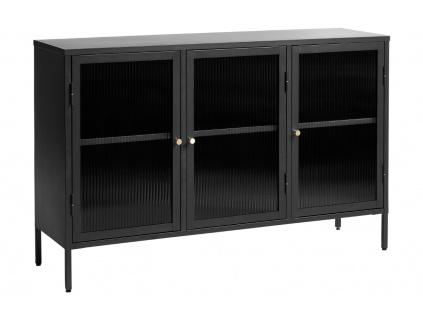 Černá kovová vitrína Unique Furniture Bronco 85 x 132 cm