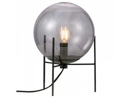 Kouřově šedá skleněná stolní lampa Alton