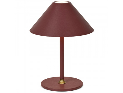 Vínově červená plastová nabíjecí stolní LED lampa Halo Design Hygge 25 cm