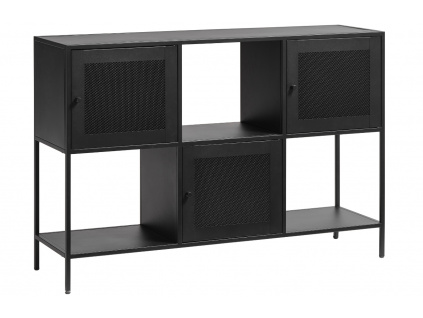 Černá kovová komoda Unique Furniture Malibu 120 x 35 cm