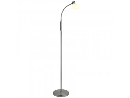 Stříbrná kovová stojací lampa Halo Design Hudson 120 cm