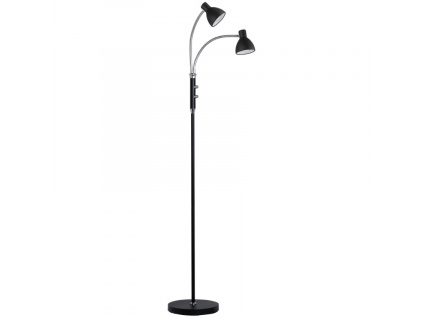 Černá kovová stojací lampa Halo Design Hudson II. 120 cm