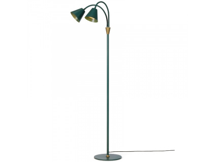 Tmavě zelená kovová stojací lampa Halo Design Hygge 135 cm