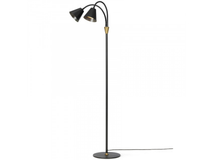 Černá kovová stojací lampa Halo Design Hygge 135 cm