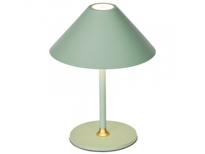 Mintově zelená plastová nabíjecí stolní LED lampa Halo Design Hygge 19,5 cm