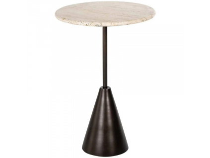 Béžový kamenný odkládací stolek Richmond Avalon 39 cm