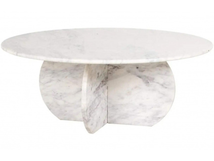 Bílý mramorový konferenční stolek Richmond Holmes 90 cm
