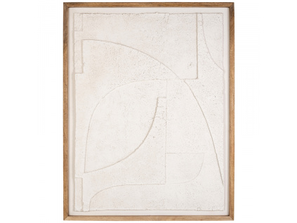 Bílý abstraktní obraz Richmond Loa 126,5 x 98,5 cm