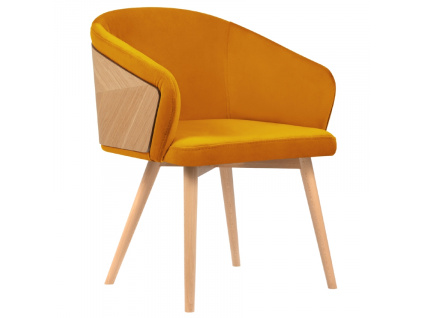 Žlutá sametová jídelní židle Windsor & Co Tucan