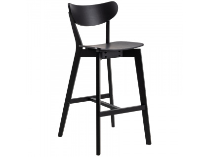 Černá dubová barová židle Novby 77 cm