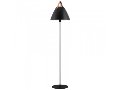 Černá kovová stojací lampa Strap 155 cm