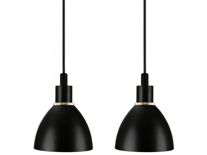 Set dvou černých kovových závěsných světel Ray 12 cm