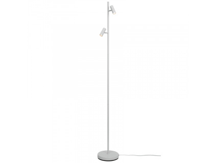 Bílá kovová stojací lampa Omari 141 cm