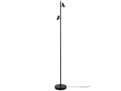 Černá kovová stojací lampa Omari 141 cm