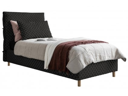 Černá čalouněná jednolůžková postel Miuform Sleepy Luna 90 x 200 cm