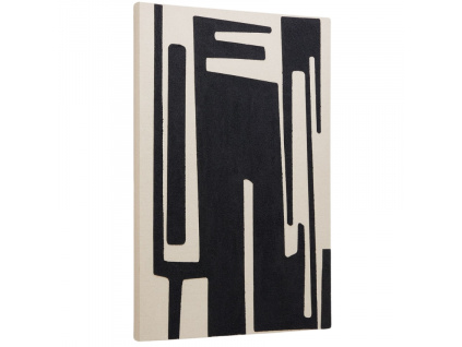 Černobílý abstraktní obraz Kave Home Salmi 100 x 70 cm