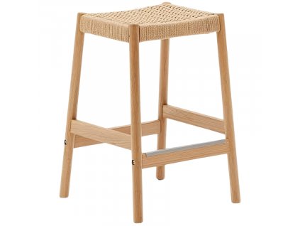 Dubová barová židle Kave Home Yalia s výpletem 66 cm