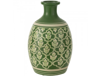 Zelená keramická váza J-Line Floryn 43 cm