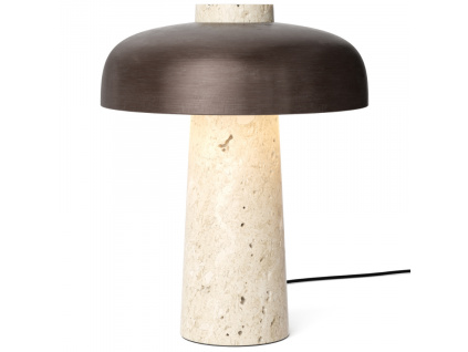 Béžová kamenná stolní lampa AUDO REVERSE