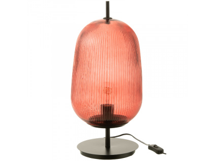 Červená skleněná stolní lampa J-line Palme
