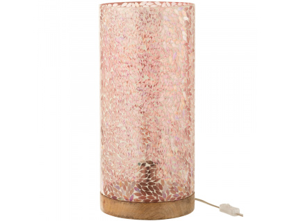 Růžová skleněná stolní lampa J-line Mozze 45,5 cm