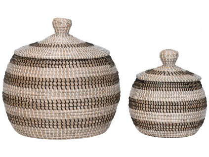 Set dvou dekorativních košů z přírodních vláken Ipony 26/40 cm