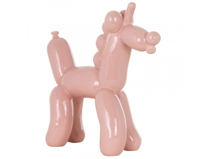 Růžová soška Balloonicorn 22 cm