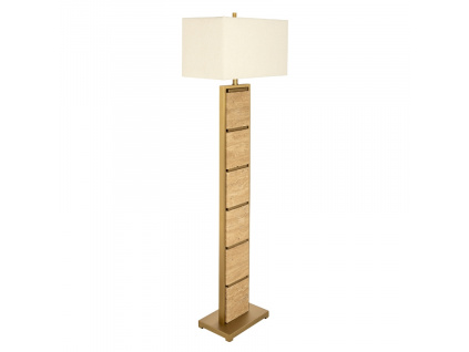 Bílá stojací lampa Richmond Meyra 152 cm s mramorovou podstavou